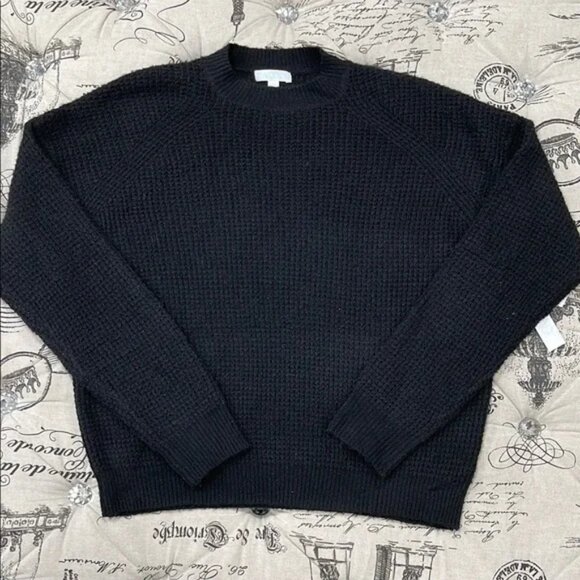 Abound Black Crew Neck Sweater with Chunky Knit - Picture 3 of 9